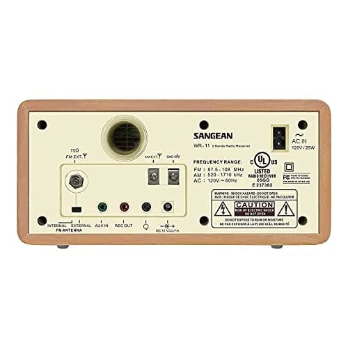 Sangean WR-11 Wood Cabinet AM/FM Tabletop Analog Radio, Powerful Speaker | Vintage Design with Superior Reception thumbnail 3