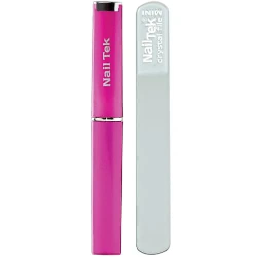 Nail Tek Crystal File - Glass Nail File with Case, Gentle & Durable for Natural Nails, Travel-Friendly 3" thumbnail 1