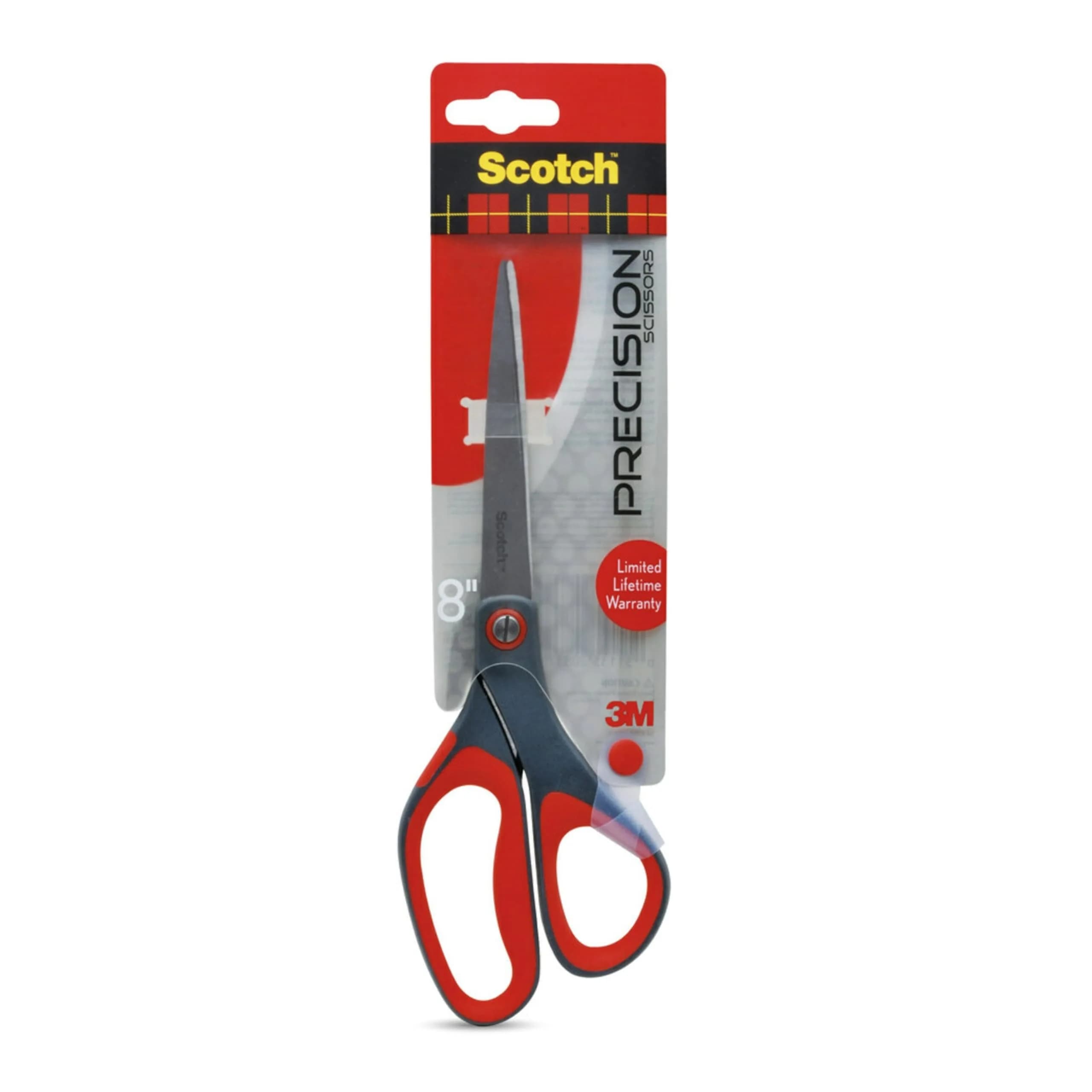 Scotch Precision Scissors 8-Inch Grey/Red | Sharp Blades for Everyday Use - main product image