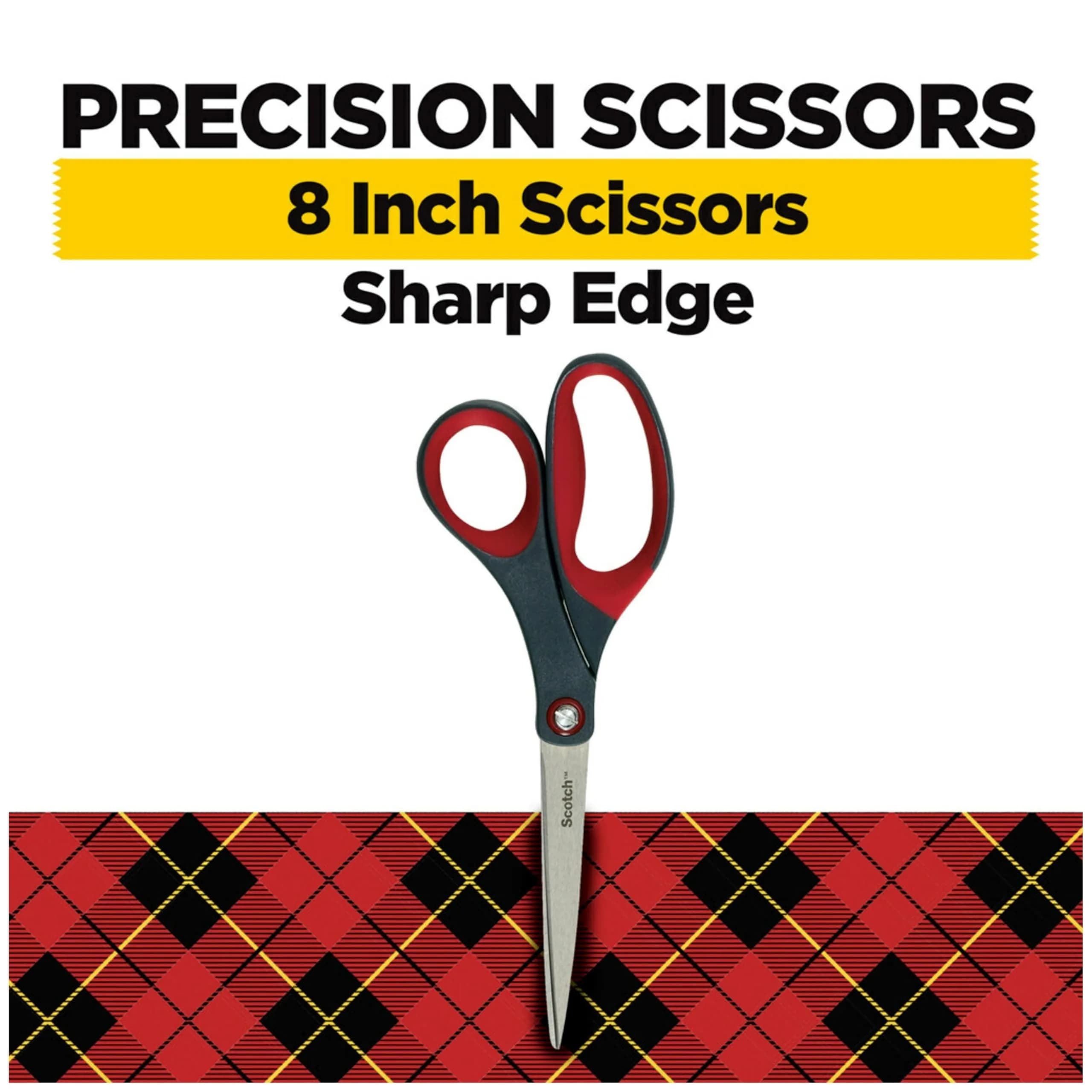 Scotch Precision Scissors 8-Inch Grey/Red | Sharp Blades for Everyday Use - view 2
