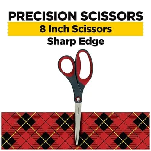 Scotch 8-Inch Precision Scissors | Ambidextrous Comfort Grip, Stainless Steel Blades thumbnail 2