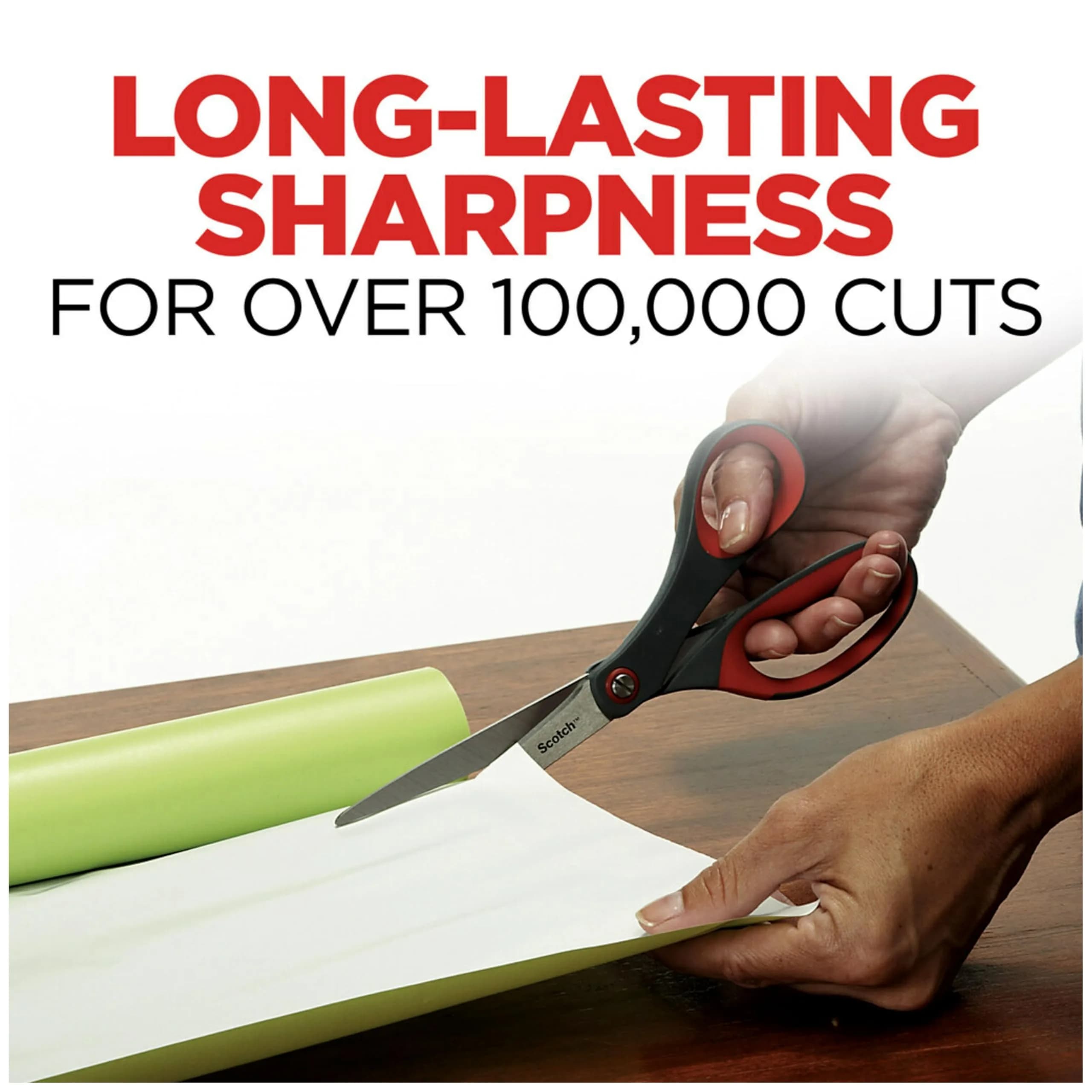 Scotch Precision Scissors 8-Inch Grey/Red | Sharp Blades for Everyday Use - view 4