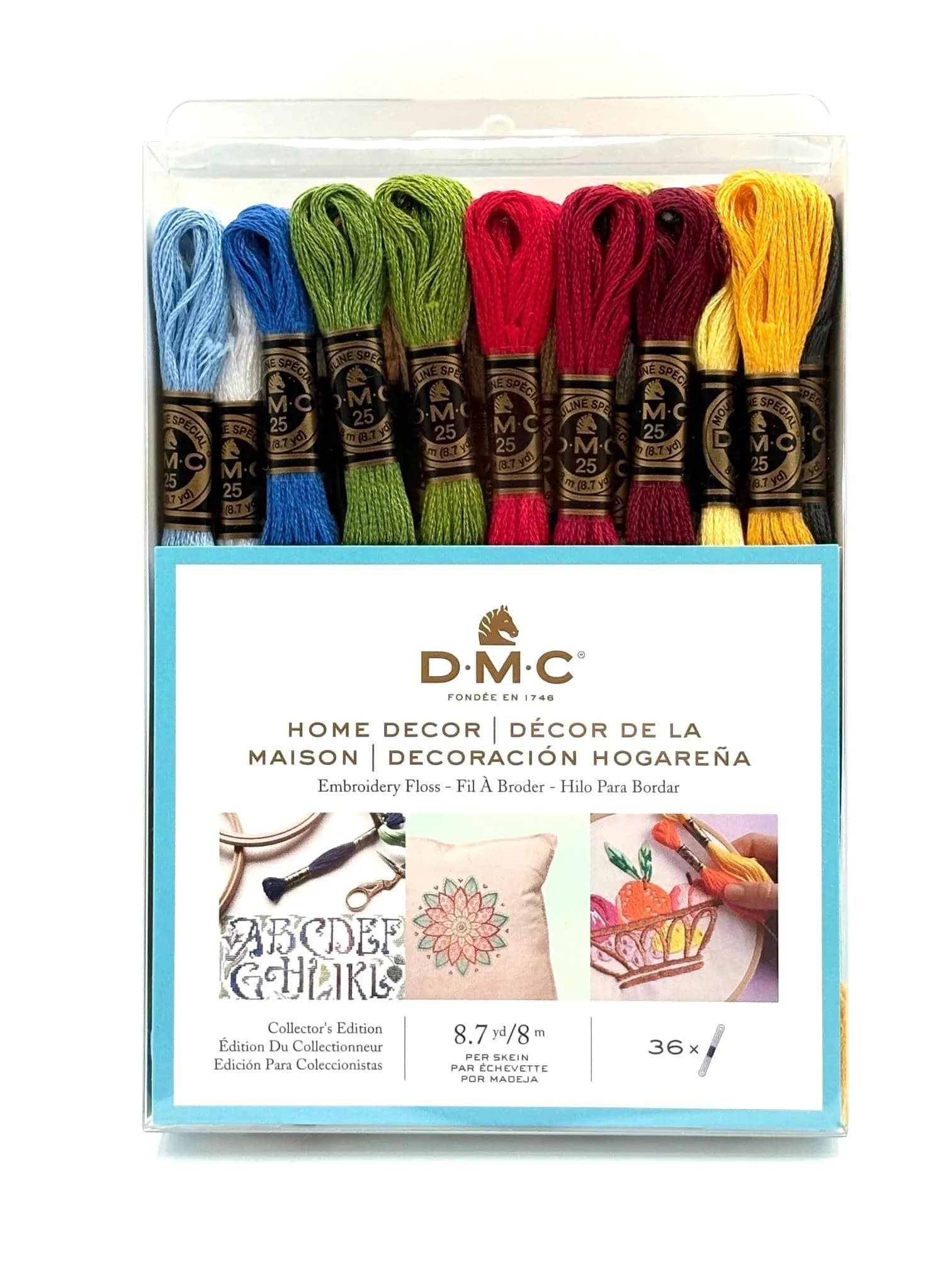DMC Home Decor Embroidery Floss Pack 8.7yd (245.7m) | 36 Skeins Multicolor Cotton Thread - main product image