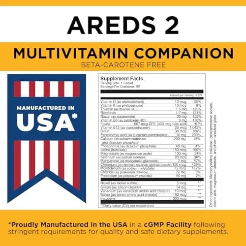 Viteyes Classic AREDS 2 Companion Multivitamin 90 Caplets | Beta-Carotene Free Eye Support thumbnail 6