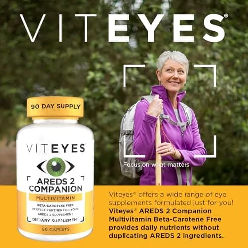 Viteyes Classic AREDS 2 Companion Multivitamin 90 Caplets | Beta-Carotene Free Eye Support thumbnail 2
