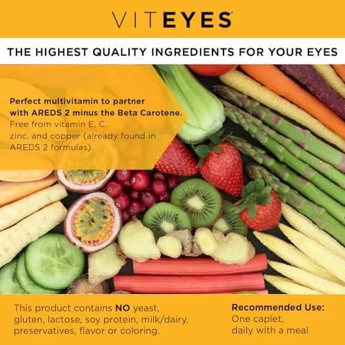 Viteyes Classic AREDS 2 Companion Multivitamin 90 Caplets | Beta-Carotene Free Eye Support thumbnail 3