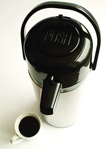 Service Ideas Eco-Air Airpot with Pump Lid, 64.2oz | Keeps beverages warm 6-8 hrs, Glass Vacuum Insulated thumbnail 2