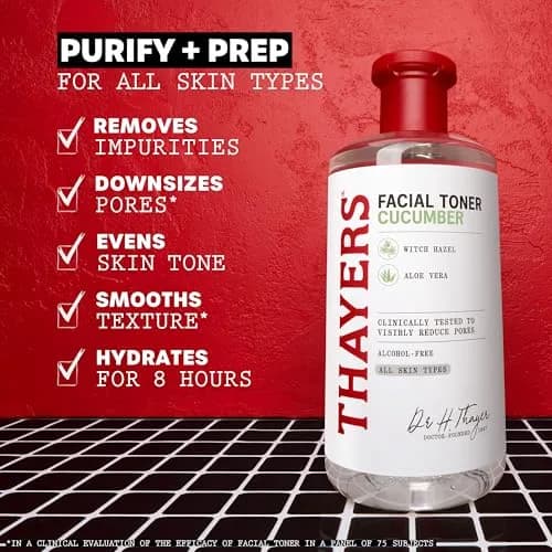 THAYERS Alcohol-Free Hydrating Cucumber Witch Hazel Facial Toner 355ml (12 Fl Oz) | Dermatologist Tested & Recommended thumbnail 3