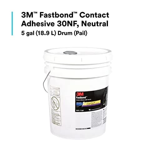 3M Fastbond Contact Adhesive 30NF Neutral 18.9 Litres (5 Gallon Pail) | Industrial Strength Water-Based Adhesive for Wood, Laminate, Canvas thumbnail 3