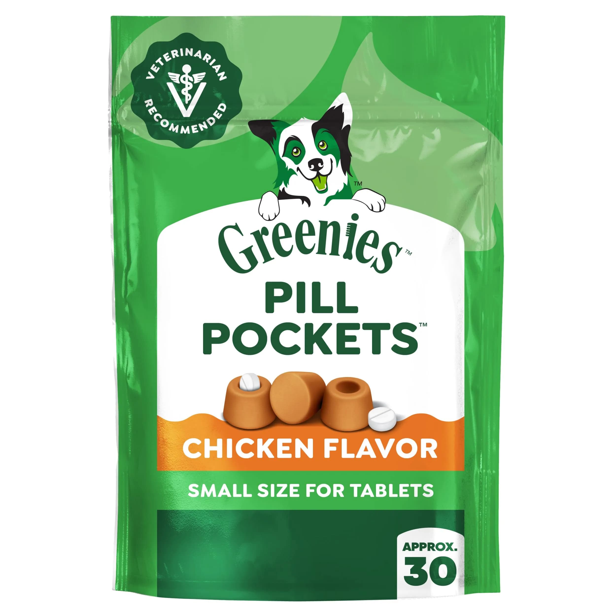 Greenies Pill Pockets Small Dog Treats, Chicken Flavor, 3.2 oz | Vet-Recommended Pill Concealer for Dogs