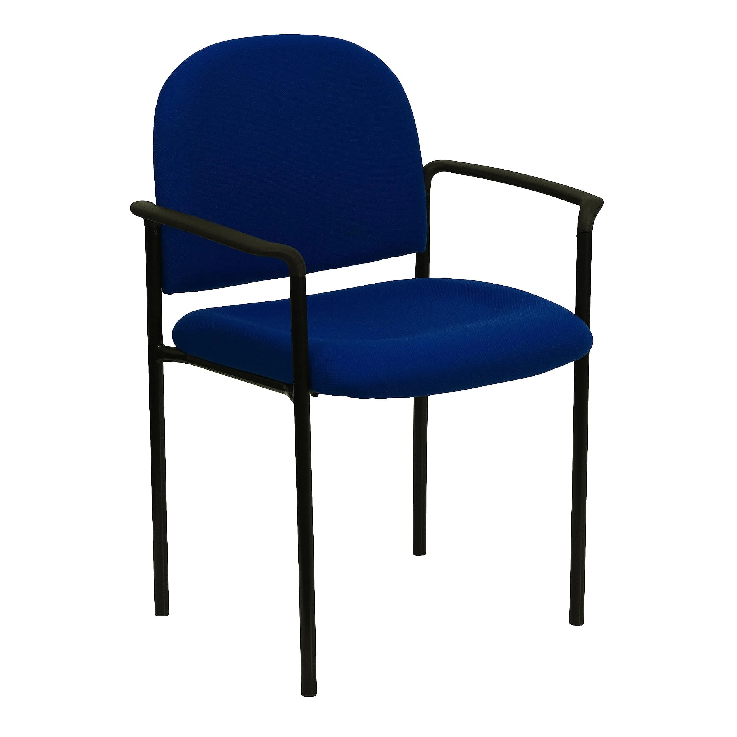 Flash Furniture Steel Stackable Reception Chair with Arms, Navy | Ergonomic, Heavy Duty Steel Frame, 5 Chairs Stackable