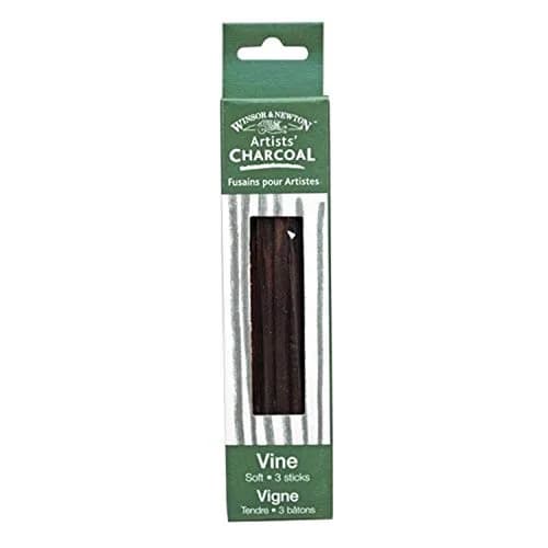 Winsor & Newton Artist Vine Charcoal Sticks, Soft, Box of 3 Sticks | Uniform, Baked for Artists' Use thumbnail 1