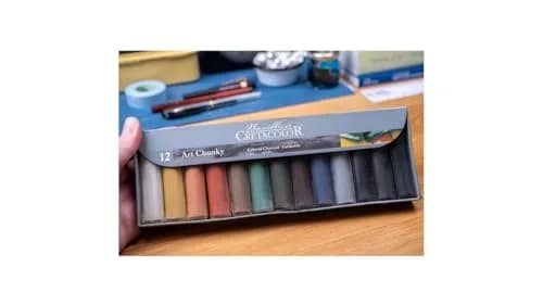 Cretacolor Art Chunky Set, 12 Colors | Water-Soluble Charcoal Sticks for Large Scale Drawings thumbnail 2