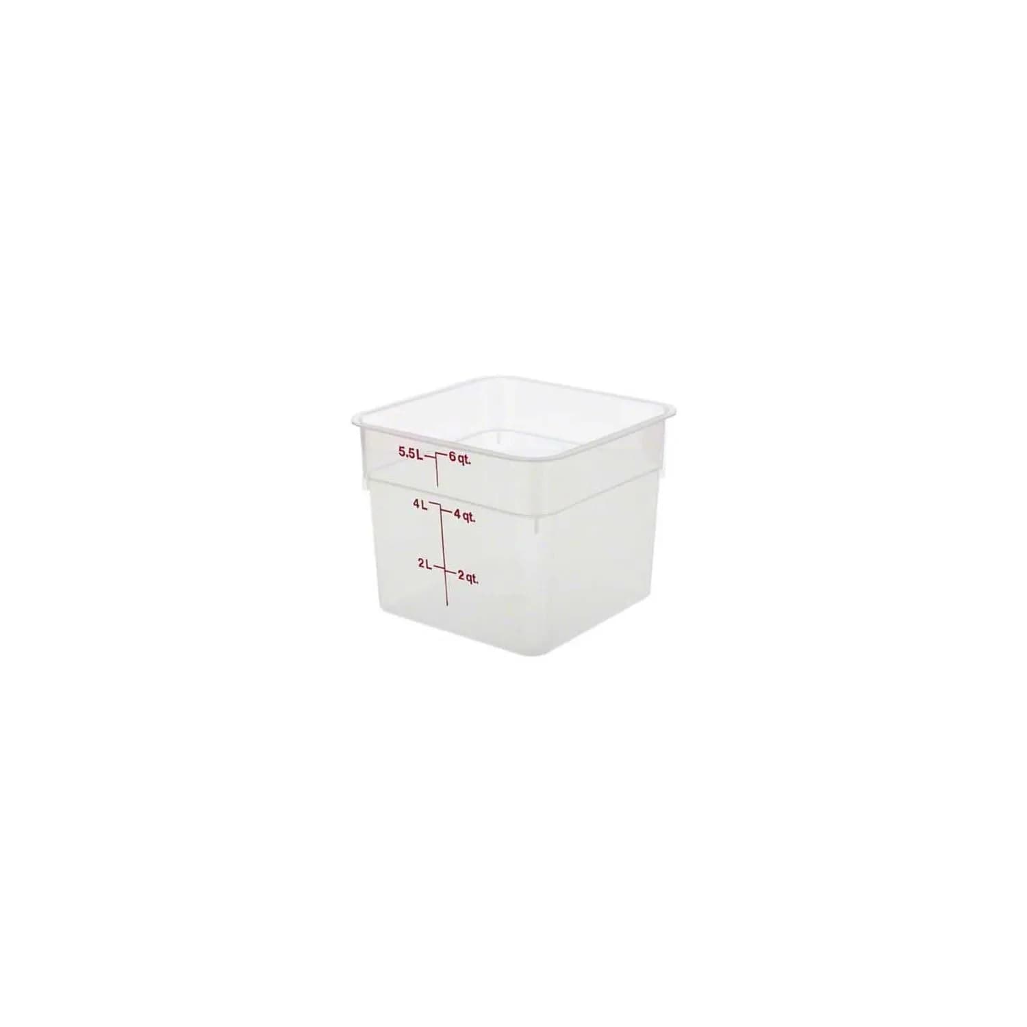 Cambro Classic Series Square Food Storage Container 6 QT (5.7L) | Airtight & Stain-Resistant for Indian Kitchens — 6 QT