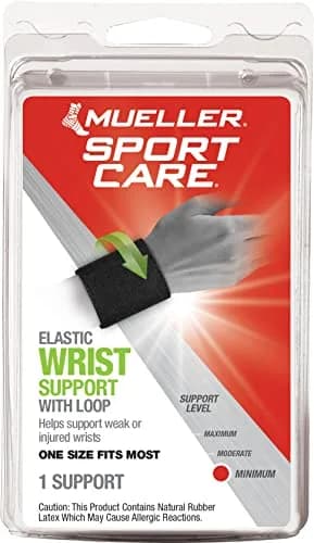 Mueller Elastic Support with Loop | Wrist Pain Relief & Support, One Size, Black thumbnail 2