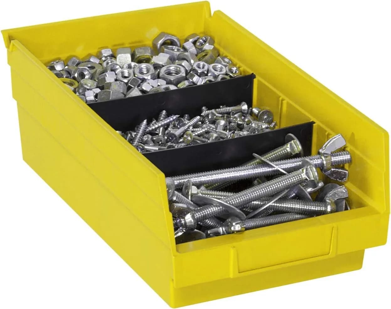 Akro-Mils Yellow Shelf Bins 12-Pack 16.9 L (0.6 cu ft) | Durable Industrial-Grade Plastic Storage Containers for Garage, Kitchen, and Closet Organization - view 6
