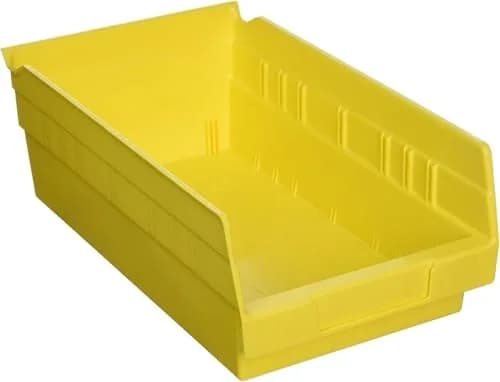 Akro-Mils Yellow Shelf Bins 12-Pack 16.9 L (0.6 cu ft) | Durable Industrial-Grade Plastic Storage Containers for Garage, Kitchen, and Closet Organization thumbnail 1