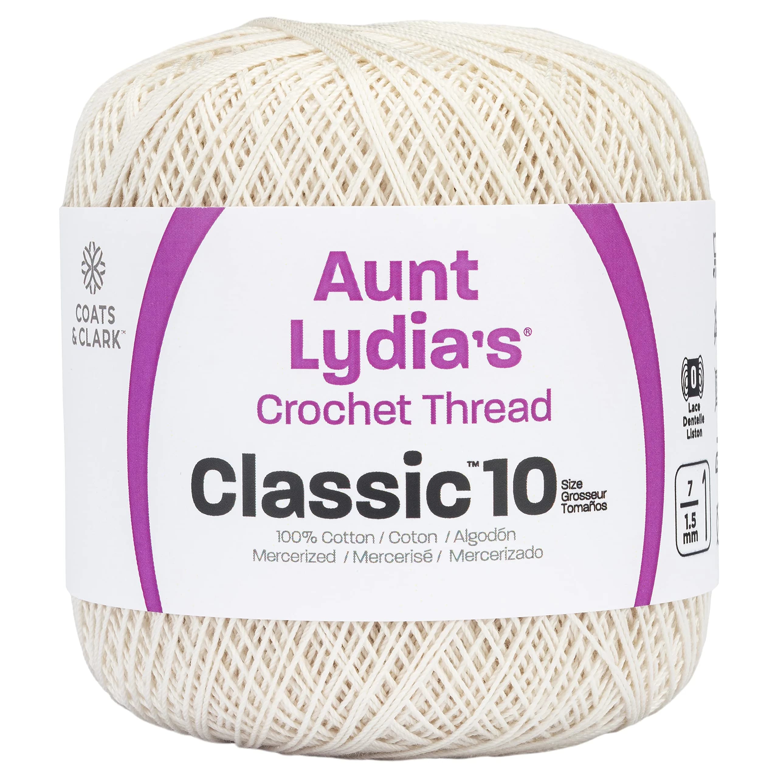 Red Heart Classic Crochet Thread Antique White 1200 Foot | Size 10 Bedspread Weight - main product image