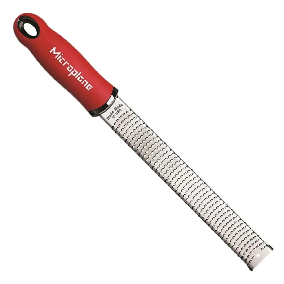Microplane Classic Red Zester Grater 12 inch (30.5 cm) | Ultra-Sharp Stainless Steel Blades for Citrus Zesting & Cheese Grating — Red