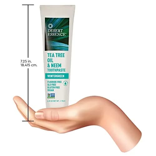 Desert Essence Tea Tree Oil & Neem Toothpaste 6pk | Natural Deep Clean & Fresh Breath (6.25 oz each) thumbnail 7