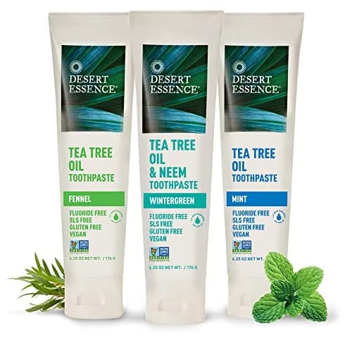 Desert Essence Tea Tree Oil & Neem Toothpaste 6pk | Natural Deep Clean & Fresh Breath (6.25 oz each) thumbnail 9