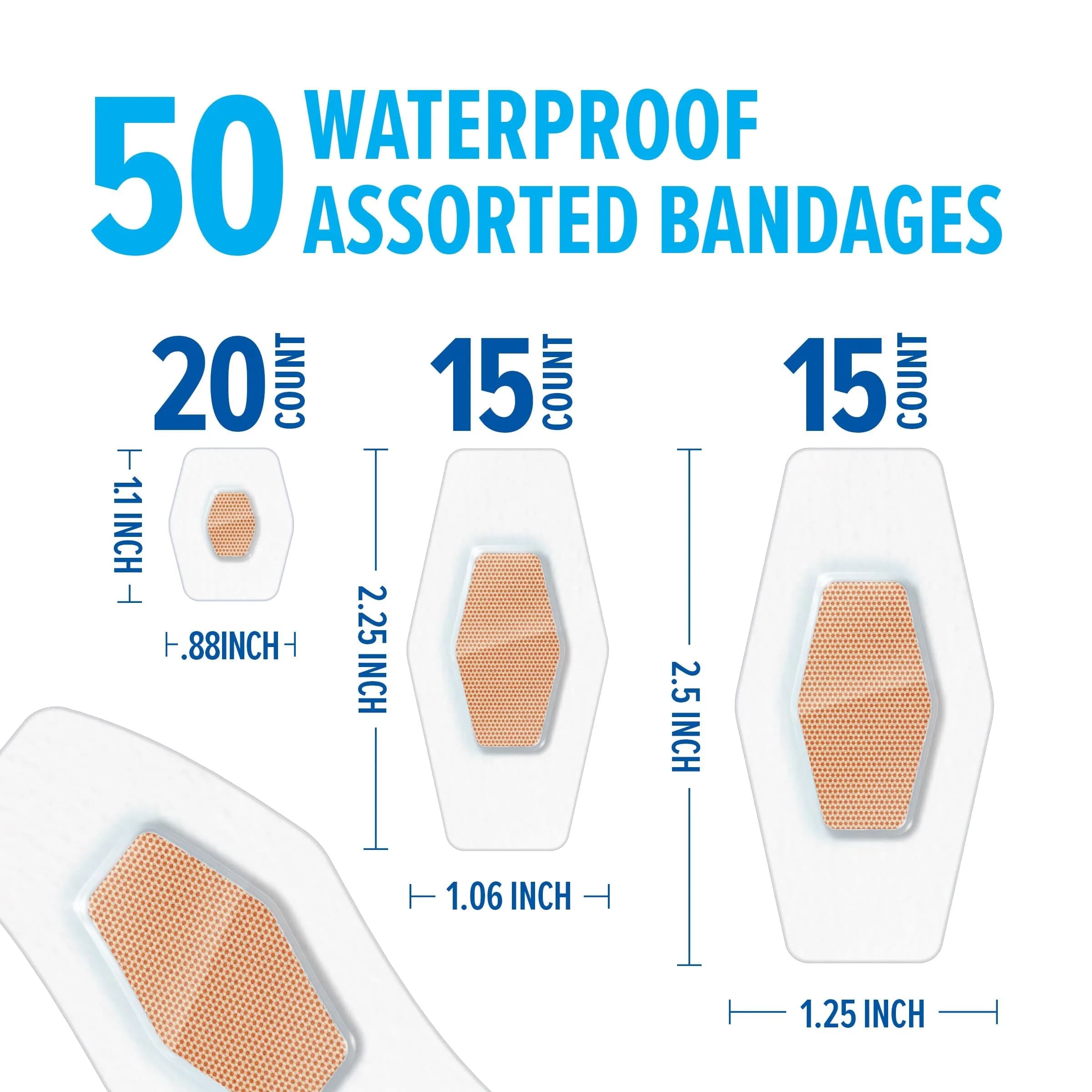 Nexcare Waterproof Clear Bandages Assorted Sizes | 3 Packs, 150 Count - view 2