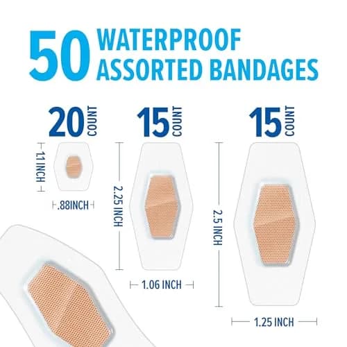 Nexcare Waterproof Clear Bandages Assorted Sizes | 3 Packs, 150 Count thumbnail 2