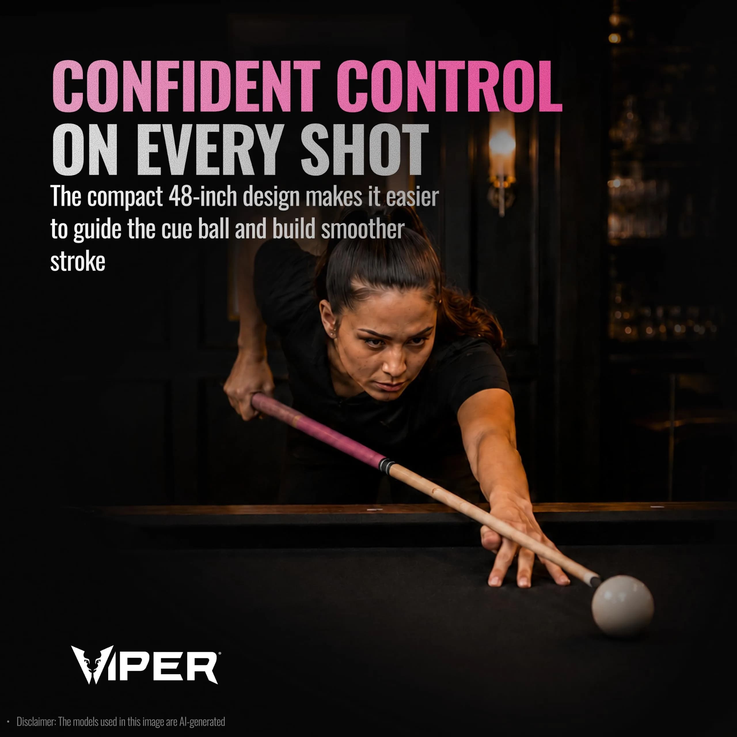 Viper Junior Pink Lady Pool Cue 48" (122cm) | 16 Oz (454g) Two-Piece Maple Hardwood - view 8