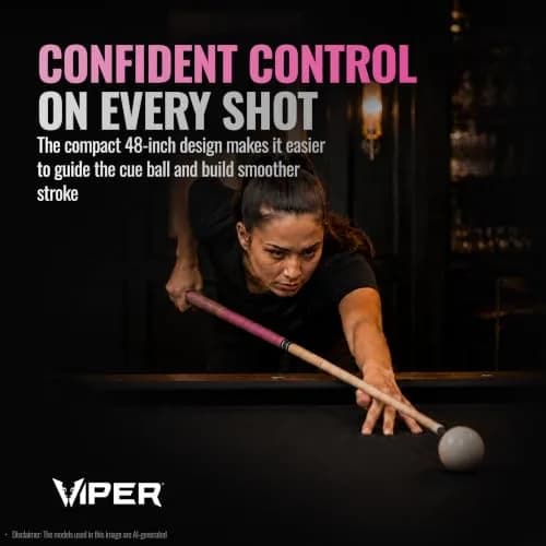 Viper Junior Pink Lady Pool Cue 48" (122cm) | 16 Oz (454g) Two-Piece Maple Hardwood thumbnail 8
