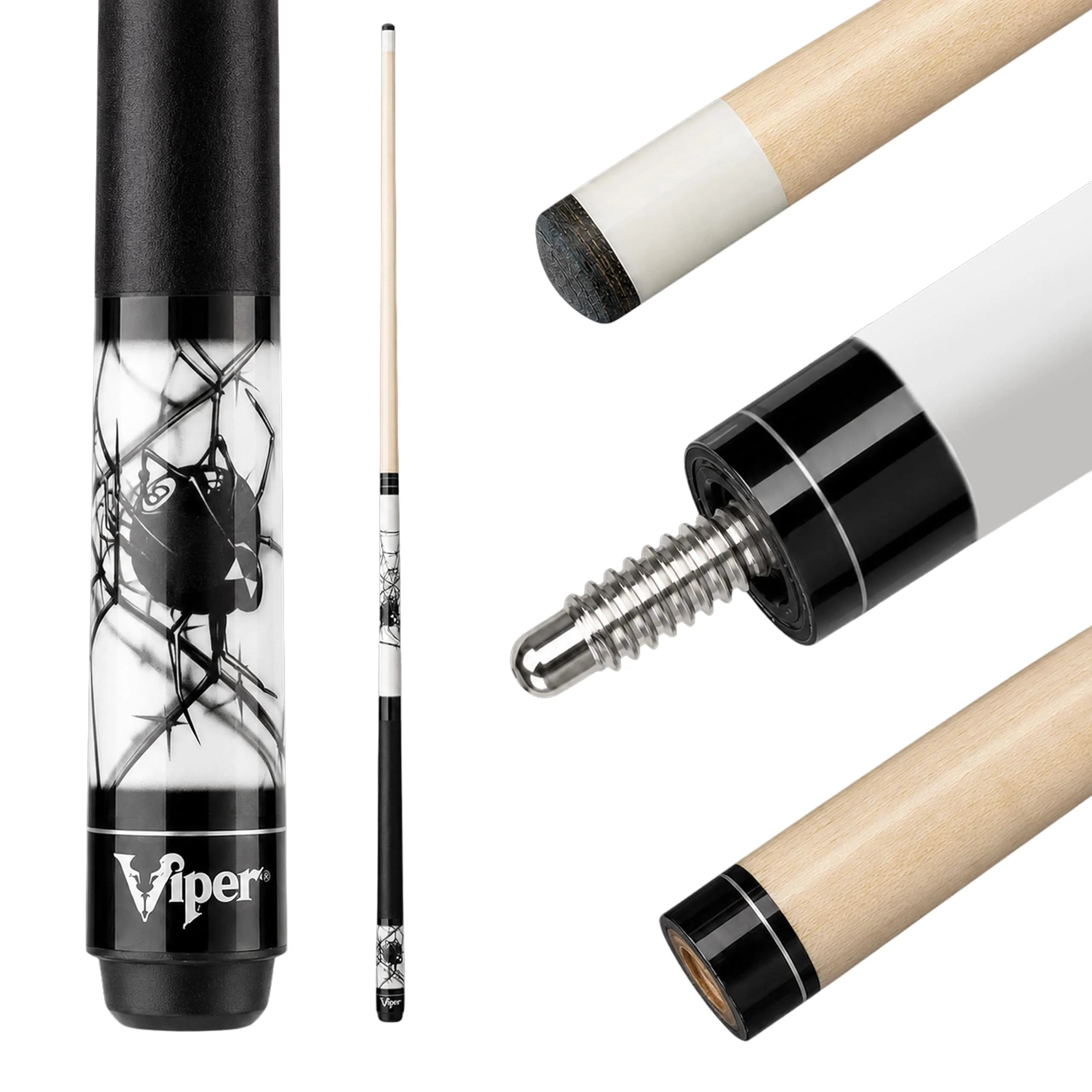 Viper Junior 48" Spider Pool Cue Stick | 16 Oz (454g) Canadian Maple Wood - main product image