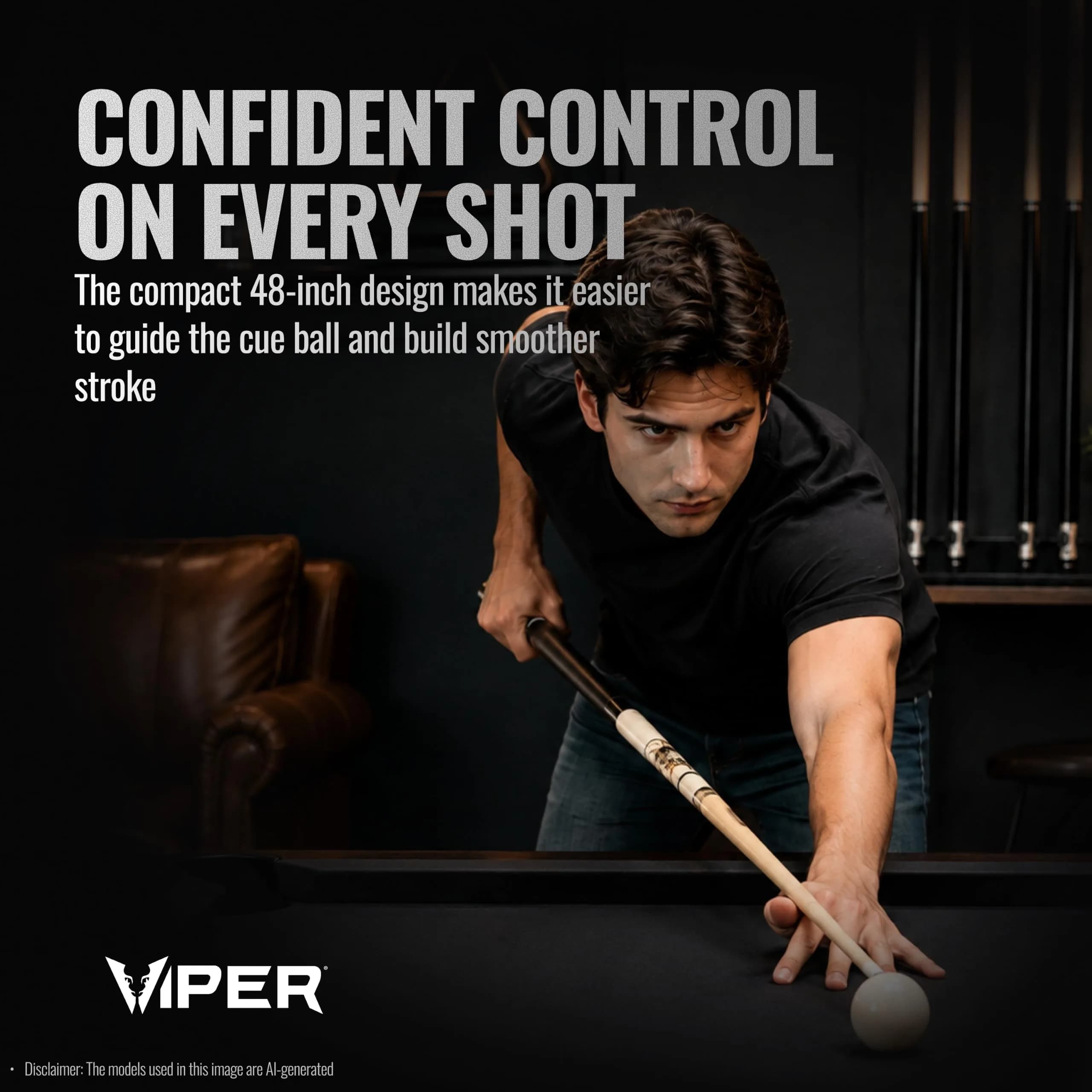 Viper Junior 48" Spider Pool Cue Stick | 16 Oz (454g) Canadian Maple Wood - view 8