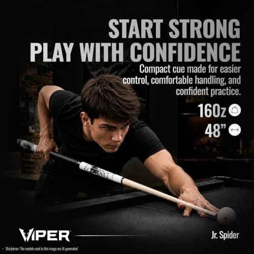 Viper Junior 48" Spider Pool Cue Stick | 16 Oz (454g) Canadian Maple Wood thumbnail 2