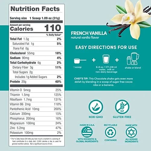 Designer Wellness Vanilla 4 lb Protein Powder | Supports Lean Muscle & Recovery thumbnail 5