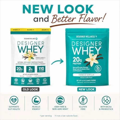 Designer Wellness Vanilla 2 lb Protein Powder | Supports Lean Muscle & Recovery thumbnail 2