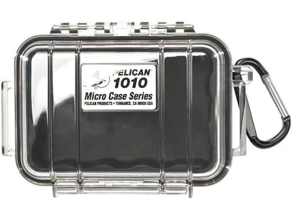 Pelican 1010 Micro Case Black/Clear 13.3cm (5.24" L x 3.23" W x 2.05" H) | IP67 Water Resistant, Crushproof, Dustproof thumbnail 2