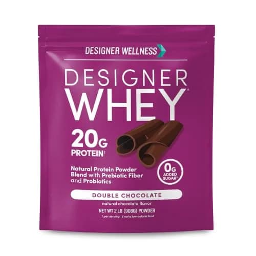 Designer Wellness Double Chocolate Whey Protein Powder 2lb | Natural, GMO-Free, Gluten-Free, Keto Friendly thumbnail 1