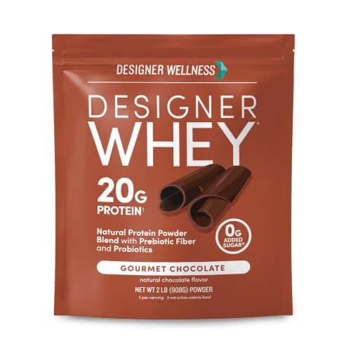 Designer Wellness Chocolate Whey Protein Powder 2 lb | Natural, GMO-Free, Supports Lean Muscle & Recovery thumbnail 1