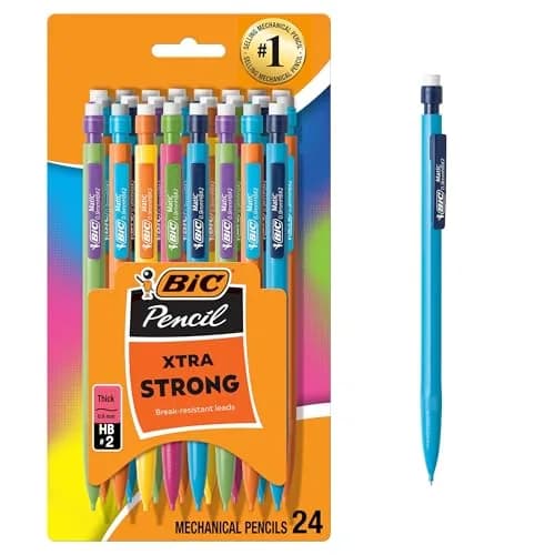 BIC Xtra Strong Mechanical Pencils 0.9mm Thick Point 24-Count | Smooth Writing for Students & Office thumbnail 1
