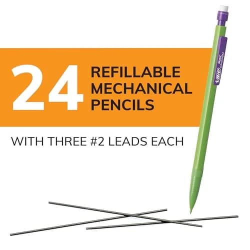 BIC Xtra Strong Mechanical Pencils 0.9mm Thick Point 24-Count | Smooth Writing for Students & Office thumbnail 2