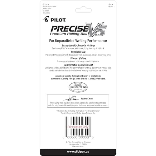 PILOT Precise V5 Extra Fine Point 0.5 mm Blue Pens | Smooth, Accurate & Fade-Resistant (70-120 chars) thumbnail 2
