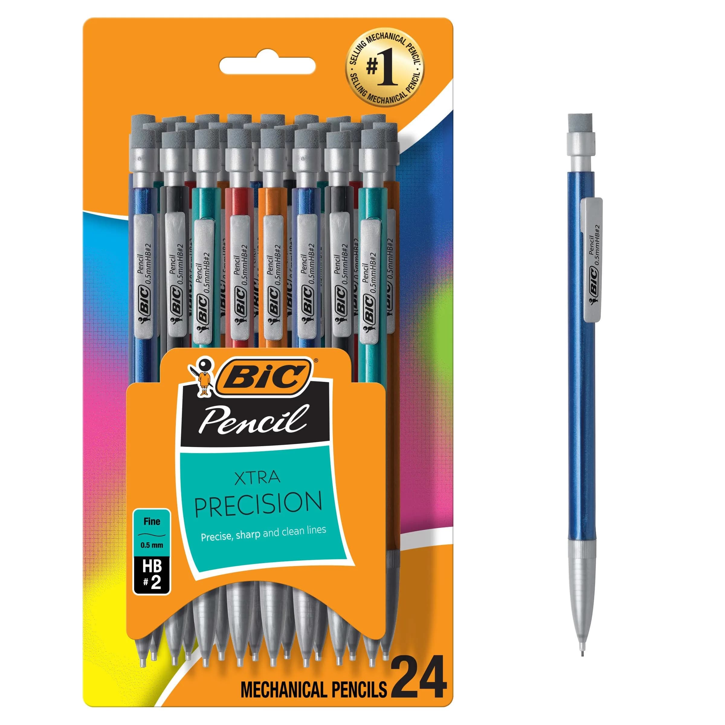BIC Xtra-Precision Mechanical Pencils, Fine Point 0.5mm, 24-Count Pack | Smooth Ink Flow for Students - main product image