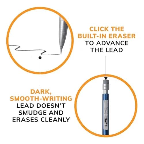BIC Xtra-Precision Mechanical Pencils, Fine Point 0.5mm, 24-Count Pack | Smooth Ink Flow for Students thumbnail 8