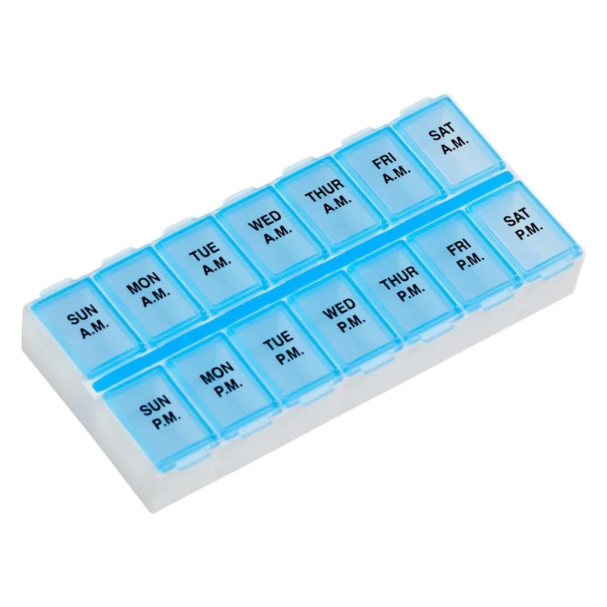 EZY DOSE Weekly AM/PM Pill Organizer Medium Case 14 Compartments | FDA Approved Pill Dispenser - main product image
