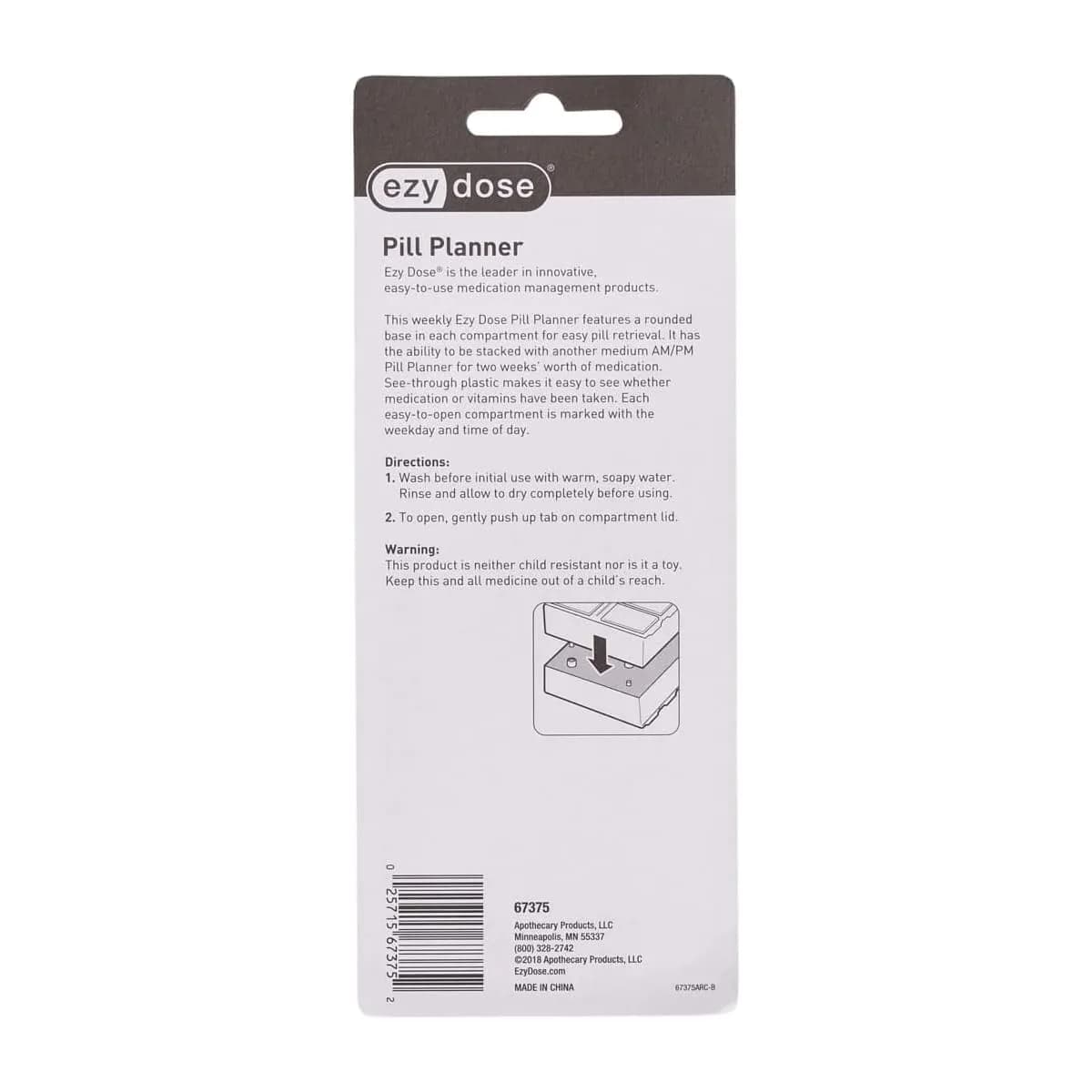 EZY DOSE Weekly AM/PM Pill Organizer Medium Case 14 Compartments | FDA Approved Pill Dispenser - view 6