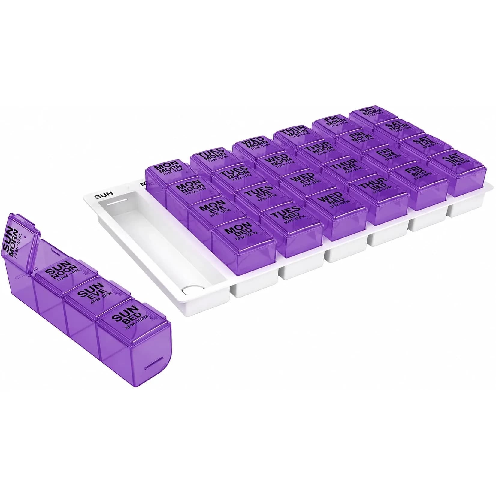 EZY DOSE Weekly Pill Organizer Large 7-Day Medicine Planner | 4 Compartments per Day - main product image