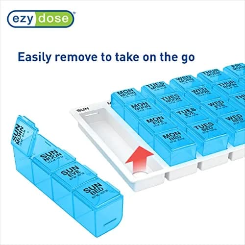EZY DOSE Weekly Pill Organizer Large 7-Day Medicine Planner | 4 Compartments per Day thumbnail 5