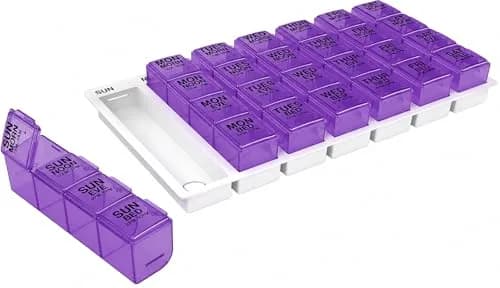 EZY DOSE Weekly Pill Organizer Large 7-Day Medicine Planner | 4 Compartments per Day thumbnail 1
