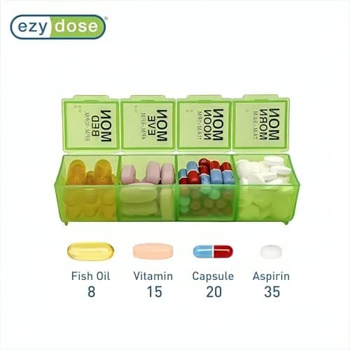 EZY DOSE Weekly Pill Organizer Large 7-Day Medicine Planner | 4 Compartments per Day thumbnail 3