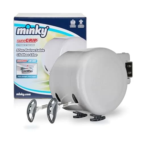Minky Homecare Dual Retractable Clothesline 30m (98 Feet) | Heavy Duty PVC Coated Line for Outdoor Drying thumbnail 1