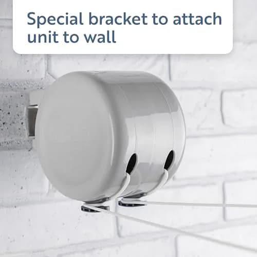 Minky Homecare Dual Retractable Clothesline 30m (98 Feet) | Heavy Duty PVC Coated Line for Outdoor Drying thumbnail 2